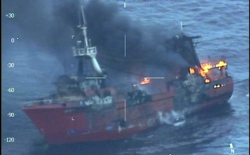 Se incendió el “Esteiro”; tripulación a salvo