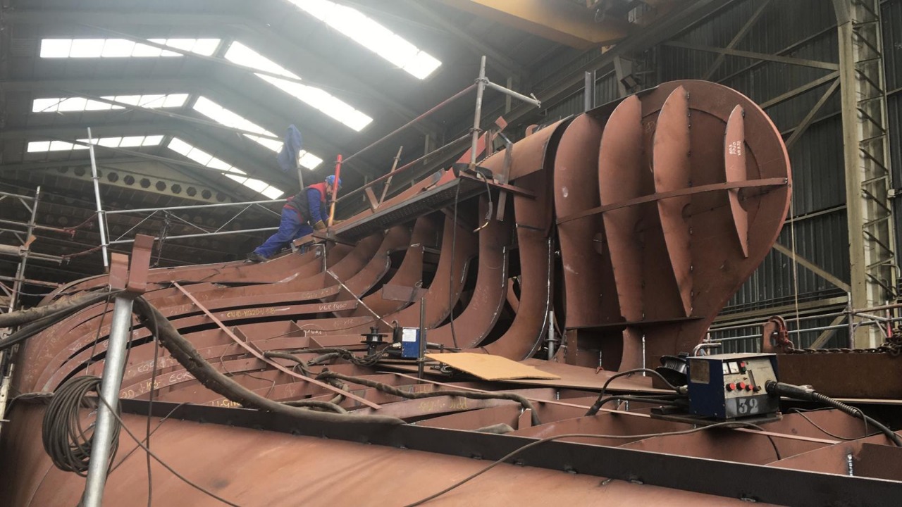 Avanza la construcción de “Mar Argentino”, el nuevo buque costero del Inidep