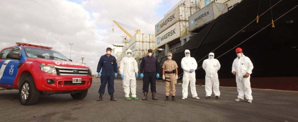 La entrada del portacontenedores “Arsos” activó protocolo sanitario