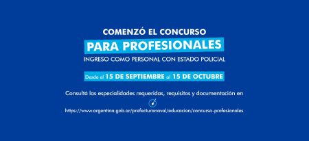 La Prefectura Naval Argentina convoca a profesionales