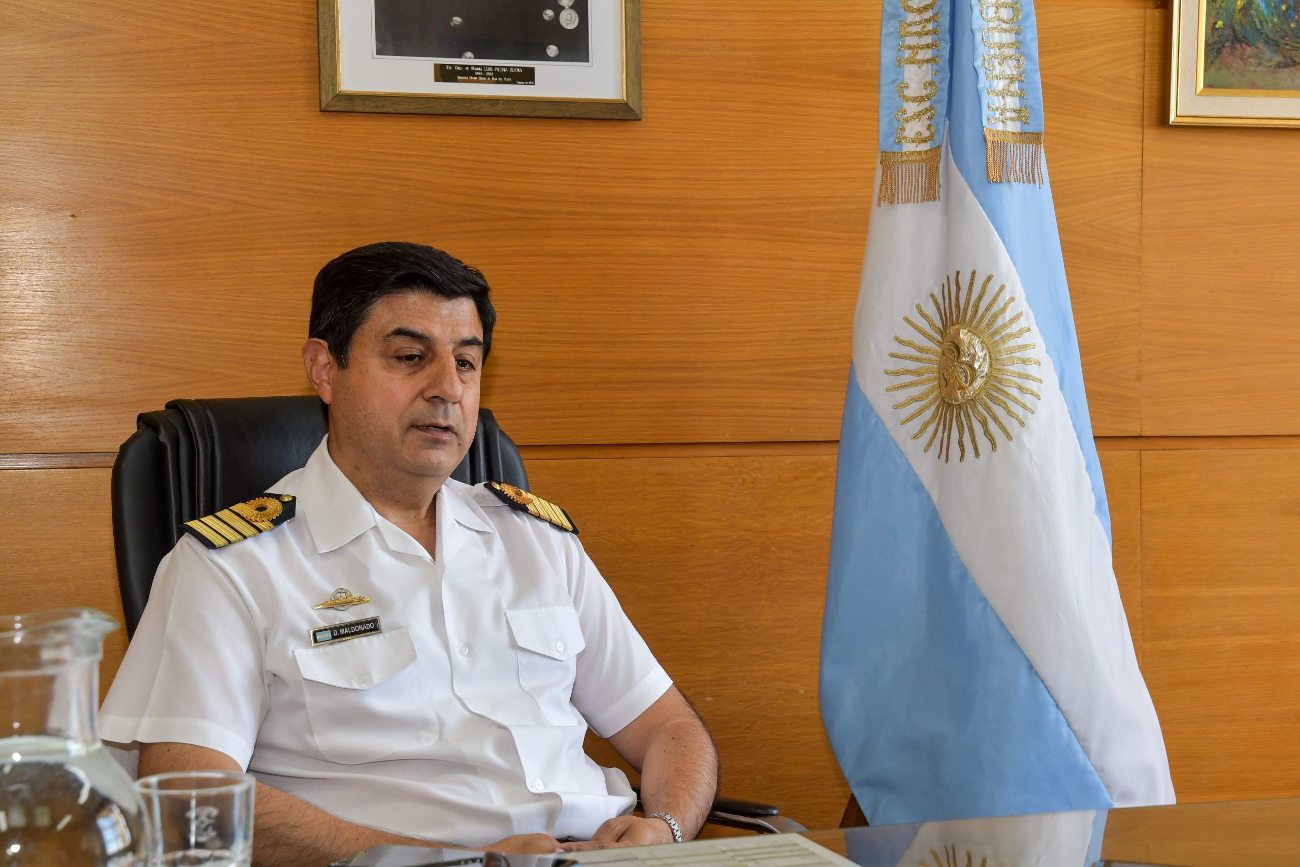Capitán de Navío Daniel A. Maldonado, Director de la Escuela Nacional de Pesca
