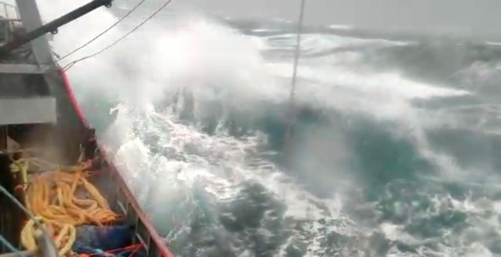 Predominan vientos muy fuertes en el inicio de la zafra de langostino. Se autorizó refugio costero a poteros chinos
