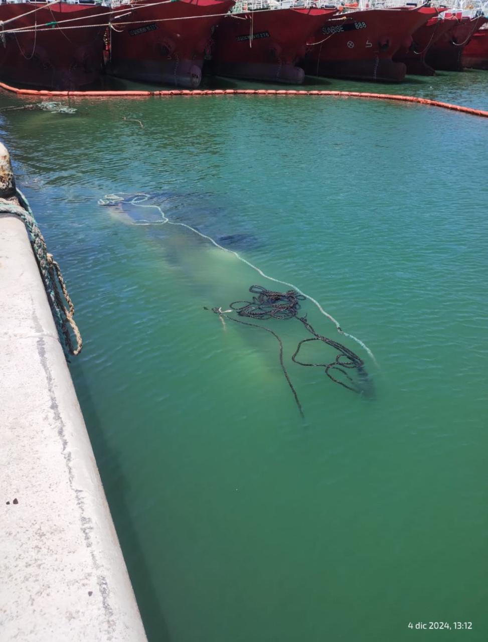 Se hundió el BIP Capitán Cánepa amarrado en la escollera norte