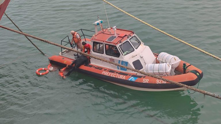 La Prefectura rescat贸 hombre al agua en el puerto de Mar del Plata