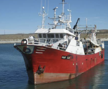 El BP Mar Sur marca el rumbo en la presencia de langostino al norte del paralelo 42°Sur