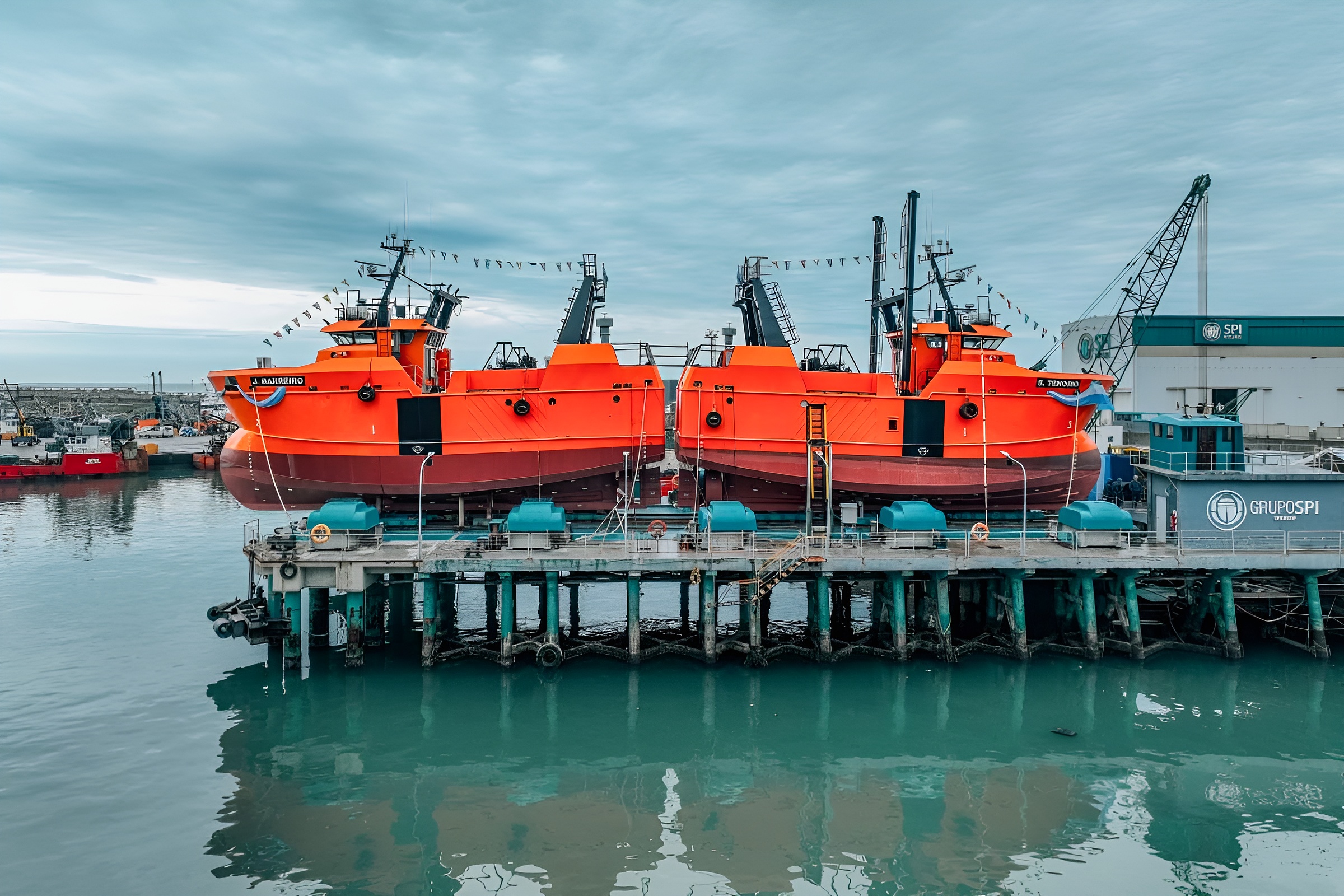 La industria naval marplatense de gala: Grupo Conarpesa y SPI Astilleros celebraron el bautismo de mar del S.Tenorio y J.Barreiro